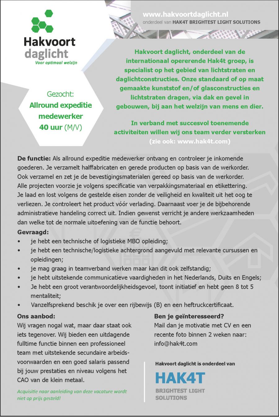 Vacature exp medewerker november 2017 (herhaling van) november 2016 131 ...